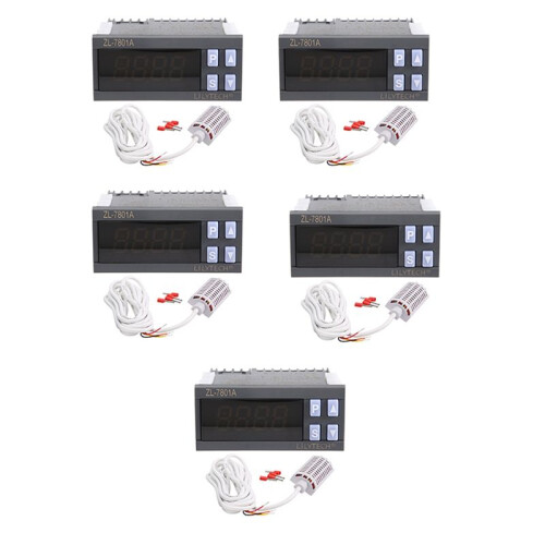 5X LILYTECH ZL-7801A, Universal, General, Temperature and Humidity Controller, Thermostat and Hygrostat