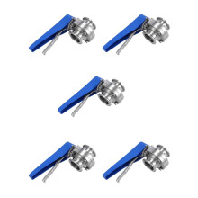 5Stück 1-1 / 2 Zoll 38Mm Ss304 Edelstahl Sanitaer 1,5 Zoll Tri-Klemme Schmetterlingsventil Druecken Trigger Fuer Selbstgebraute Milchprodukt