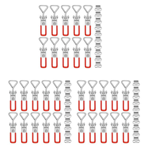 30Pcs Toggle  Clamp, 304 Stainless Steel Pull Hasp Latches, Quick Release Hand Tool Toggle Clamp