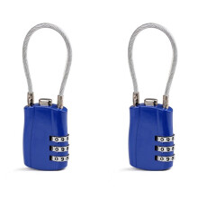 2X 3 Digit Customs Code Lock Combination Locks Contrast Color Anti-Theft Padlock Portable Luggage Password Lock B