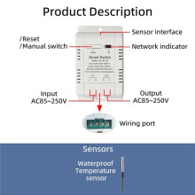 2X WiFi Temperature with 1M Sensor EWelink WiFi 20A Thermostat Temperature Supports Voice Control