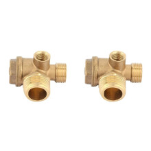 2X 1 Clapet Anti-Retour de Compresseur D'Air Ă Trois Voies Clapet Anti-Retour de Compresseur D'Air Ă Connexion Directe, Orifice de Vanne: 20Mm 16Mm