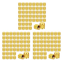 150 Tapas Abocinadas de Latón de 1/4 Pulgadas, Tapas de Latón Macizo con Junta Tórica de Neopreno, Tapas de Válvula SAE HVAC de 1/4 Pulgadas