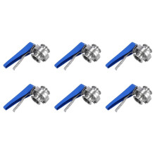 6pz 1-1 / 2 Pollici 38mm SS304 In Acciaio Inox Sanitario 1.5 Pollice Tri Morsetto Farfalla Valvola Spremere Trigger per Homebrew Latticini Prodotto