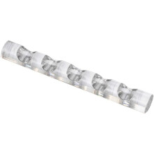 Transparent Acrylic Nail Brush Holder with Silver Accent for 5 Pens, Tip Protection Organizer