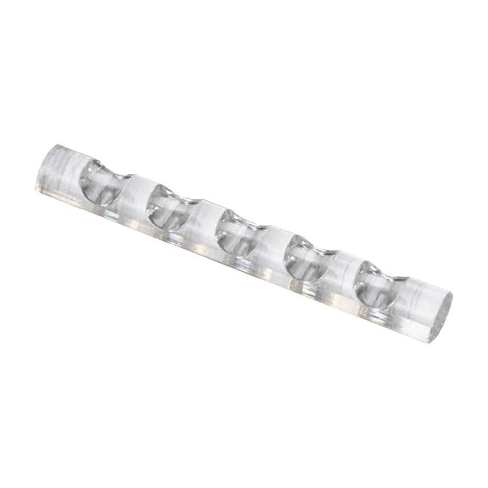 Silver Transparent Acrylic Nail Brush Holder With Accent For 5 Pens, Tip Protection Organizer