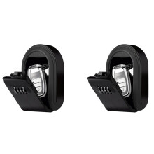 2X Magntic Key Lock Box with 4 Digit Combination Lock Hider Under Car, Magnetic Key Holder for Indoors, Outdoor Travel B