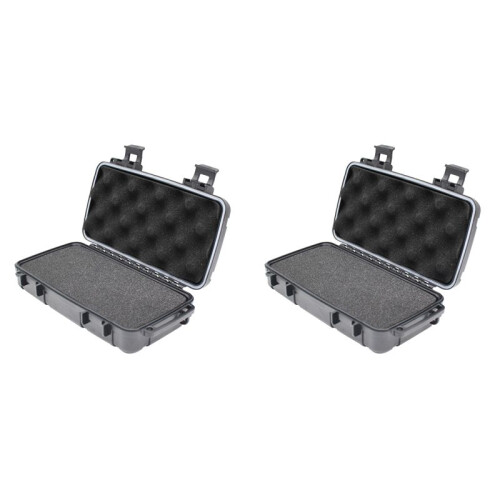 2X Waterproof Hard Carry Case Bag Tool Case with Pre-Cut Sponge Storage Box Protector Organizer Hardware Toolbox