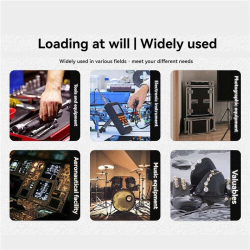 2X Waterproof Hard Carry Case Bag Tool Case with Pre-Cut Sponge Storage Box Protector Organizer Hardware Toolbox 2