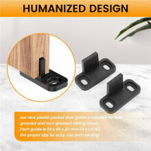 8 Pieces Sliding Barn Door Floor Guides Closet Door Guides Hardware Plastic Simple Floor Wall Mounted Bottom Track Guide