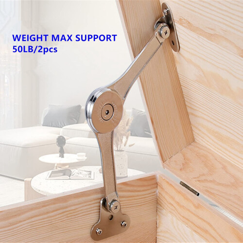 2 Pcs Heavy Duty Lid Hinges Soft Close, Support Hinges Keep Lid Open Safe for Cabinets Kitchen Maximum Support 50Lbs 2
