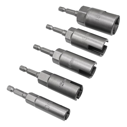 5 PCS Power Wing Nut Driver Set with 1/4 Inch Hex Shank Slot Wing Nuts Drill Bit Socket Wrenches Tools Set for Panel 1