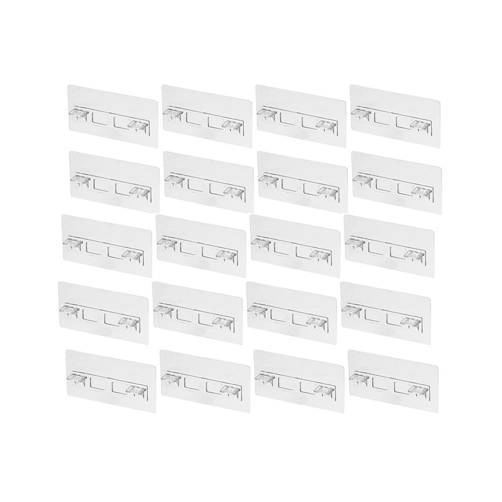 20Pcs Punch Free Shelf Support Pegs No Drill Adhesive Shelf Bracket Clear Shelf Pins For Cabinet Shelves Shelf Clips 4713498883463