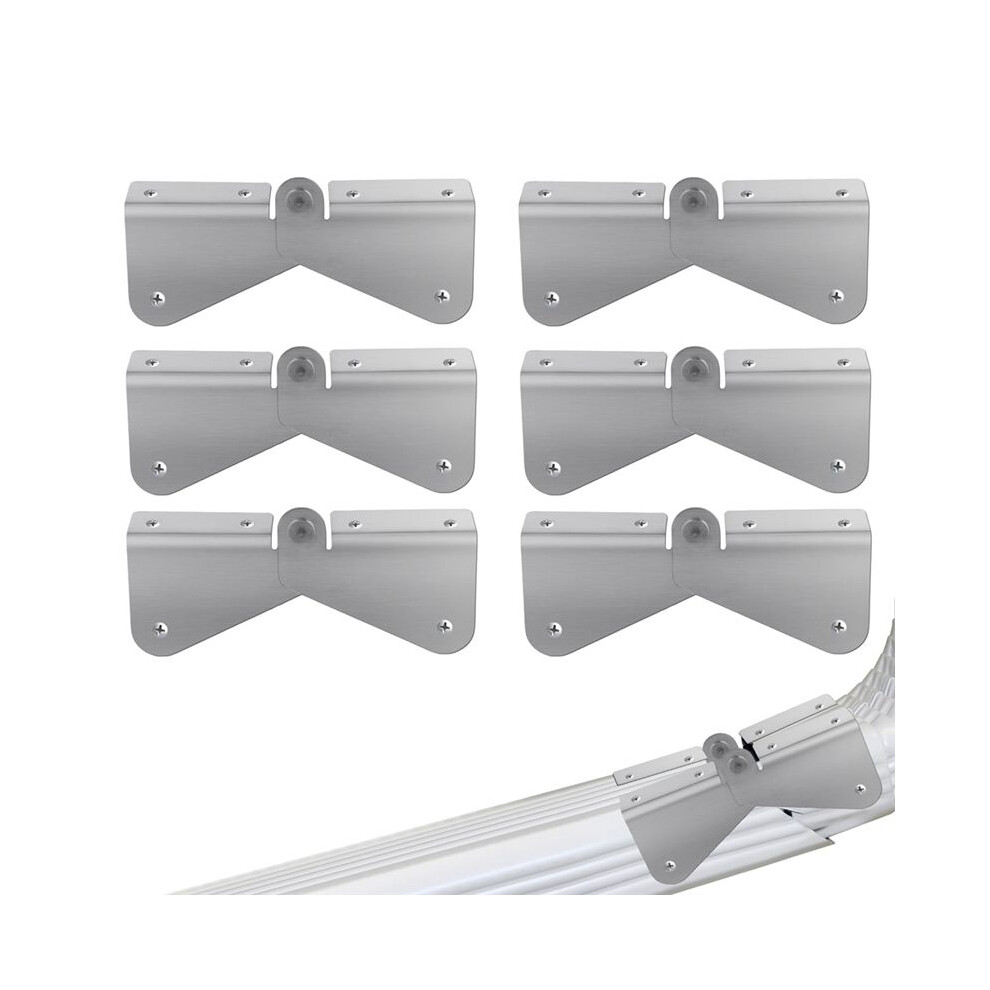 6Pcs Gutter Extension Hinge, Stainless Steel Downspout Extension Hinge Ziphinge Gutter Extension Can Easy Installation 4711154094185