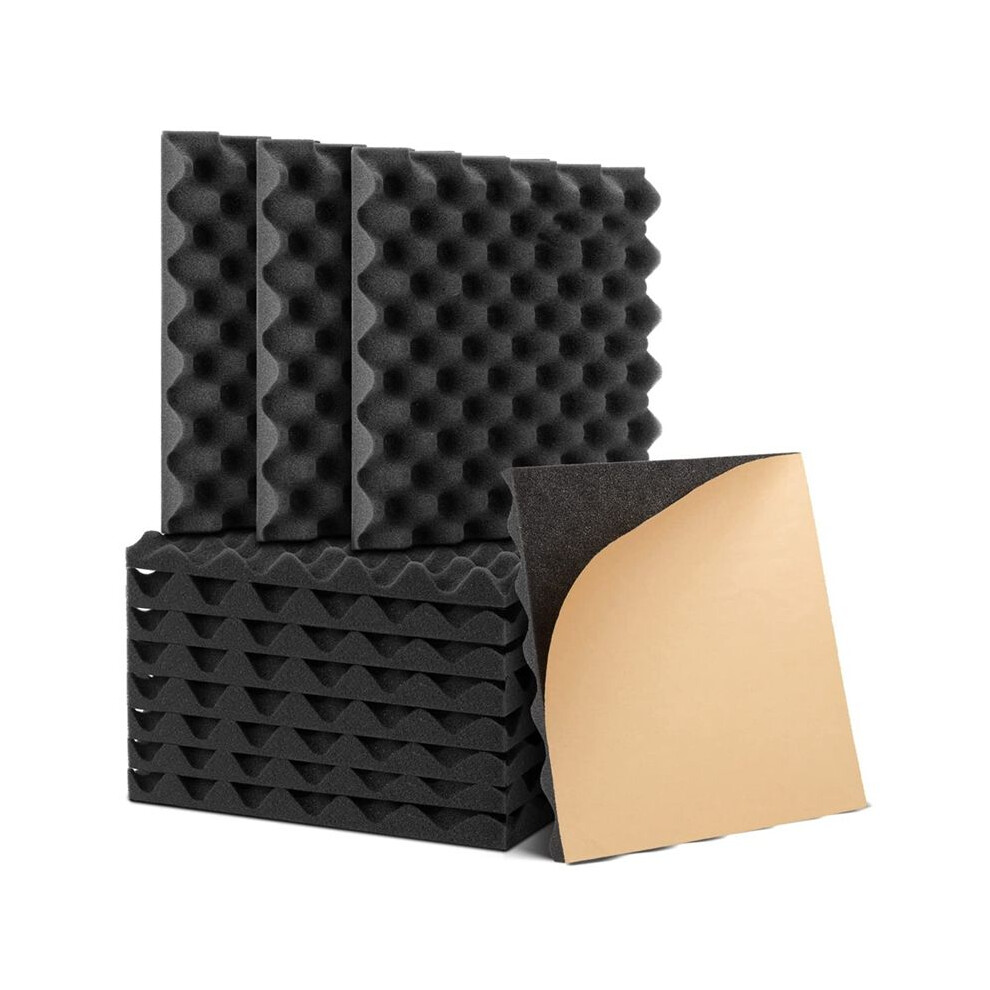 12 Pack Self-Adhesive Sound Proof Foam Panels, High Density Soundproof Wall Panels Egg Crate Sound Panels - 1X12x12in 4711609867852