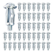 80 PCS M4 Jack Nut Galvanized Steel Petal Nuts with Expansion Anchors for Thin Panel Installation 0.79 Inches in Length