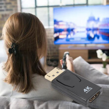 4K DisplayPort to HDMI Adapter for Laptop, Compact Unidirectional Video Converter