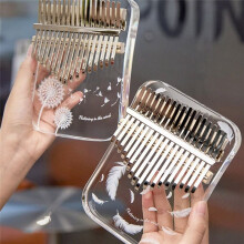 Kalimba 17 Key Professional Thumb Piano Acrylic Kalimba Thumb Piano Keyboard Musical Instrument White Feather