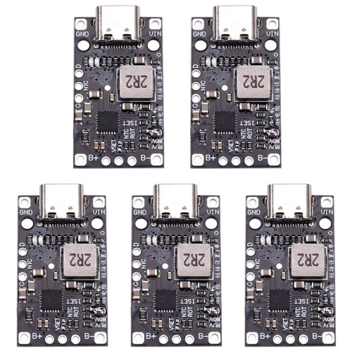 5Pcs Type-C 3.7V 3S Lithium Battery Charging Boost Module Support QC Fast Charging with Balanced Charge LED Indicator