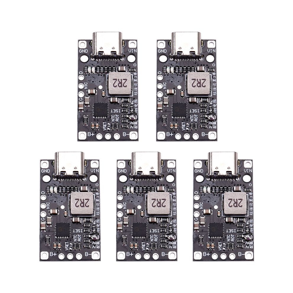 5Pcs Type-C 3.7V 3S Lithium Battery Charging Boost Module Support Qc Fast Charging With Balanced Charge Led Indicator 4712629764008