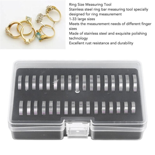 Ring Sizer Tool,Ring Gauges Finger Sizer Measuring Ring Tool 33 Pcs Ring Sizer Measuring Tool Stainless Steel Ring Sizer 2