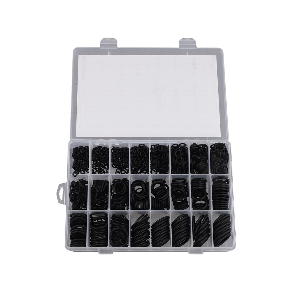 1200Pcs O Ring Sealing Washer Black Rubber O-Ring Plumbing Gasket Oil Resistant High Temperature Oring Kit 4714079556325