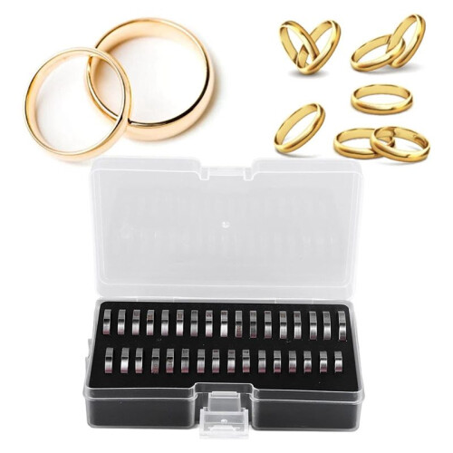 Ring Sizer Tool,Ring Gauges Finger Sizer Measuring Ring Tool 33 Pcs Ring Sizer Measuring Tool Stainless Steel Ring Sizer 2