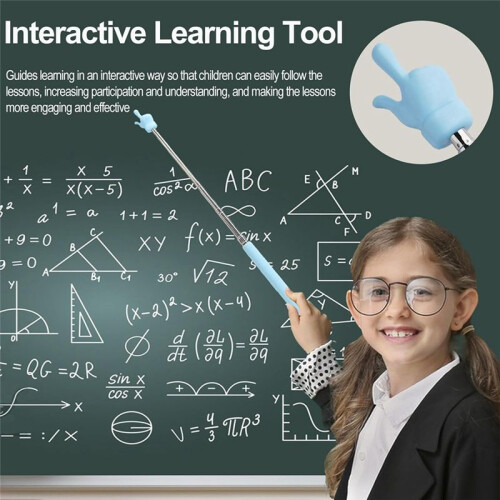 4PCS Retractable Teacher Pointer for Classroom Kids Reading,  Extendable Hand Pointer Finger Pointer Stick 1