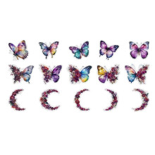 Adesivi In Materiale Decorativo per Notebook Retrò Adesivo Decorativo DIY per Etichette per Notebook, Farfalla Viola Mezzanotte