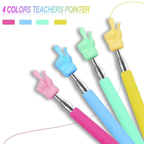 4PCS Retractable Teacher Pointer for Classroom Kids Reading,  Extendable Hand Pointer Finger Pointer Stick 2