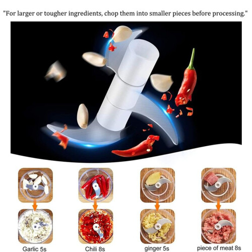 Electric  Food Chopper Rechargeable Small Food Processor Agitator C 2