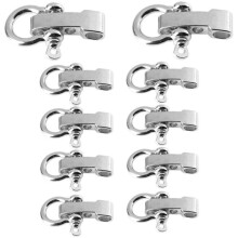 10 Sets Metallbügel, Schirmseilschnalle Aus Legierung, Verstellbare D-Schnalle, Schirmseil-Armbandschnalle, Silber