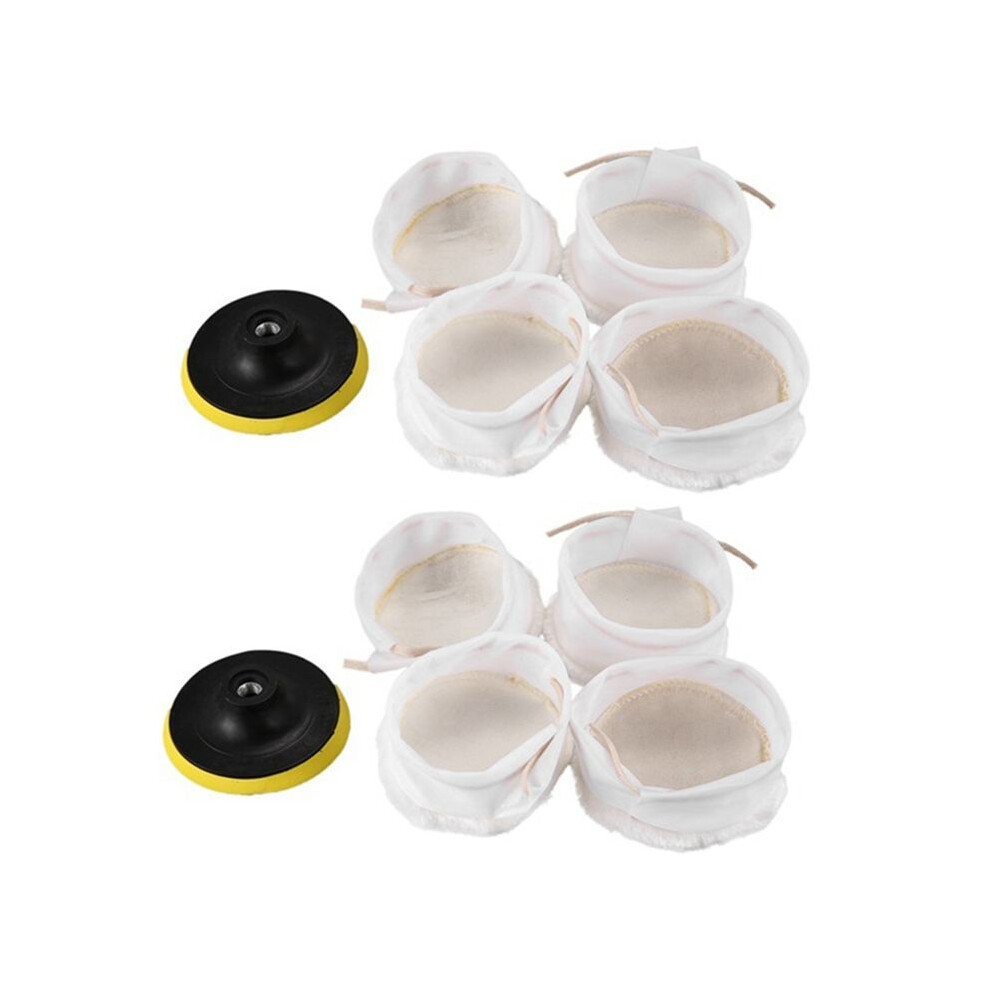 10Pcs Polisher Buffer Kit Soft Wool Bonnet Pad White 4 Inch 6031106821279