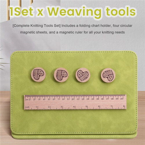 1 Set Braided Chart Clip Magnets Knitting Tool Magnetic Fold  Pattern Holder for Home Use PU Magnet Beech 2