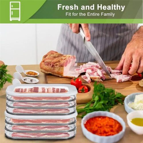 Lunch Meat Container for Refrigerator Bacon Preservation Box Bacon Storage Keeper Food Storage Solution Detachable 1