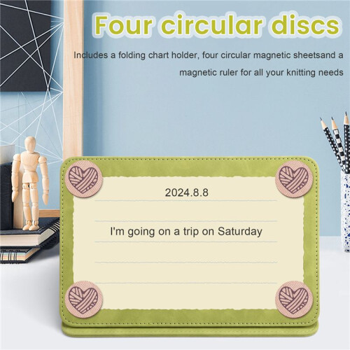 1 Set Braided Chart Clip Magnets Knitting Tool Magnetic Fold  Pattern Holder for Home Use PU Magnet Beech