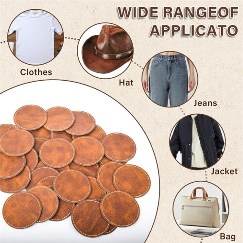 60 Pcs Blank Leatherette Hat Patches and Adhesive Artificial Leather Rectangular Patches Artificial Leather Patches 2