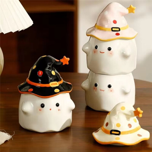 Halloween Mug Halloween  Pattern Cup  Pattern Cup Ceramic  Mug with Lid Cute 350ML for Halloween Home C 1