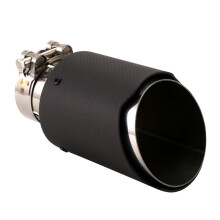 Car Matte Carbon Fiber Exhaust Tip 60-89MM Universal Car Exhaust Pipe Modification Tail Throat Clip- Tail Pipe