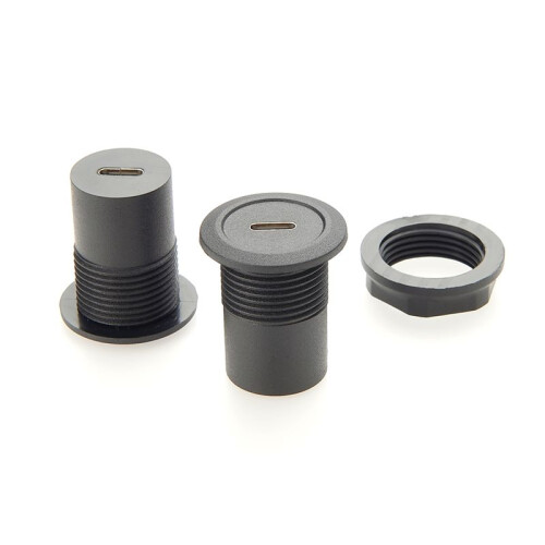 22mm USB Connector USB C Jack to USB C Jack Round Panel Mount Adapter USB 3.1 Panel Threaded Mount Coupler Converter 2