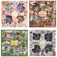 100 Arkuszy Vintage Butterfly Plant Flower Naklejki do Scrapbookingu na Śmieciowe Artykuły do Dziennika, Podręcznik Nostalgii
