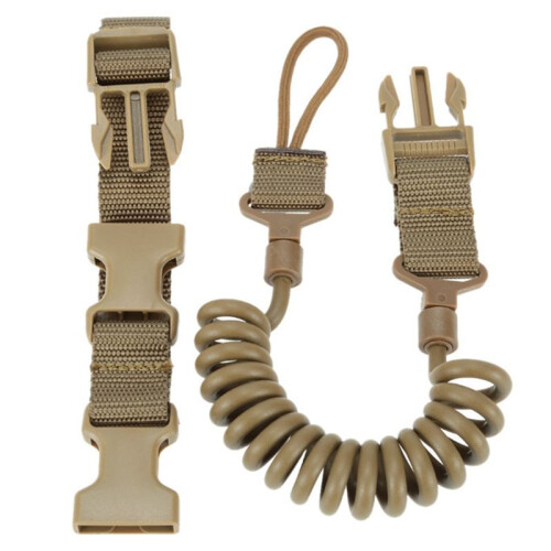 Lanière Multifonctionnelle Corde de Sécurité Crazy Spring Lanière Élastique Porte-Clés Résistante à L'Usure Kaki