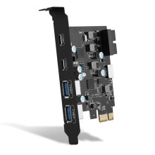 ULS-6210 6-Port USB PCIe Card PCI Express to Type C(2), USB Type-A(2) Expansion Card