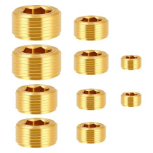 Set di 10 Pezzi di Connettori per Tubi In Ottone, Raccordi per Tubi In Ottone Maschio Esagonale Interno, Presa per La Lettura Della Porta del Tubo di