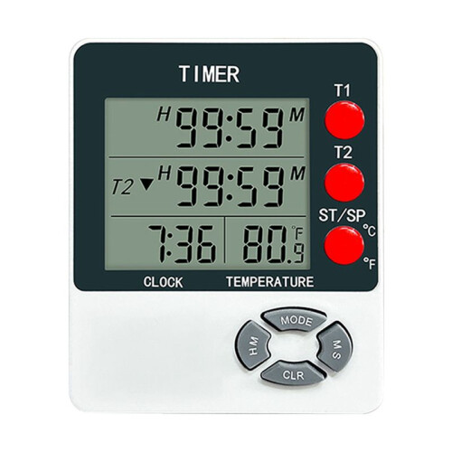 Kitchen Timer Digital Timer with Alarm Clock/Thermometer Function for Cooking Egg Timer Classroom Timer for Teacher