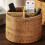 Hand-Woven Storage Box, Handle Remote Control Basket, Mobile Phone Decorative Box, Home Office Storage Box Round 6