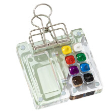 Travel Ready Paint Palette Bundle, Travel Paint Palette Acrylic, Travel Paint Palette with Binder Clips,A