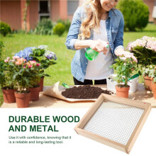 Wooden Soil Sieve for Gardening, Garden Sand Soil Sieve, Soil Sieve for Earth and Stone, Gardening Compost Sieve