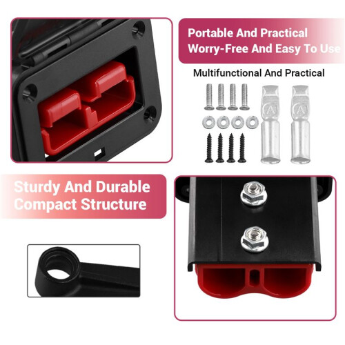 Plug Holder for Anderson Plugs 175A Panel Base with Dust Cover High Current Portable Connector Fixing Bracket 1