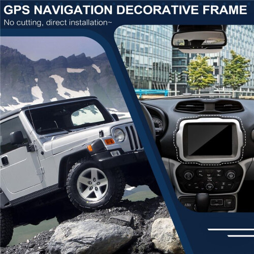 Car Front Navigation GPS Panel Decorative Cover Frame Trim for  Renegade 2018-2023 Interior Accessories Silver 2